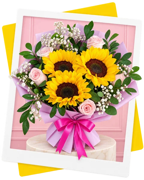 Arreglo Girasol y Rosas