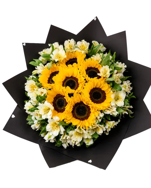 Buchón Girasol y Astromelias