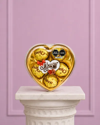 Bombones Choc Monfer Corazon Dorado X5un - CHOCOLATES
