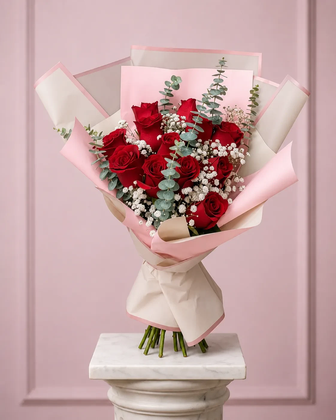 Ramo de rosas rojas para un aniversario
