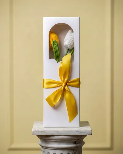Tulipán Eterno Amarillo Y Blanco - TEJIDO